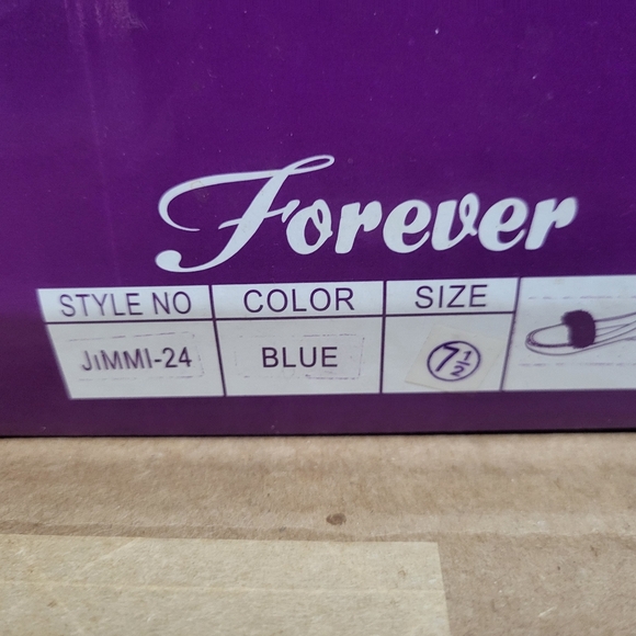 Forever Faux Suede/Faux Fur Blue Slip-On Loafer Women Size 7.5 - Picture 12 of 12